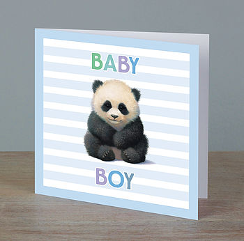 Illustrated Animal New Baby Boy Card, 2 of 2