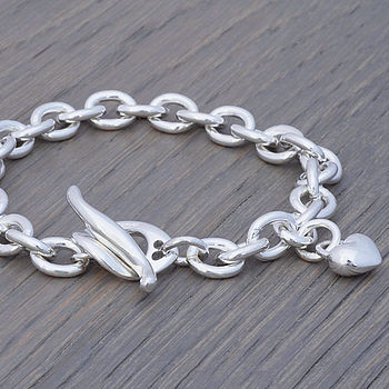 Lifetime Solid Silver Heart Charm Bracelet, 8 of 9