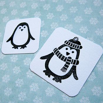 Chilly Penguin Christmas Rubber Stamps, 2 of 3