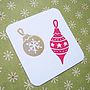 Christmas Baubles Set Of Two Rubber Stamps, thumbnail 2 of 3