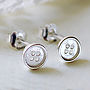 Tiny Silver Button Stud Earrings, thumbnail 4 of 6