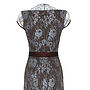 Lace Dress With Forties Neckline In In Winter Blue, thumbnail 2 of 4