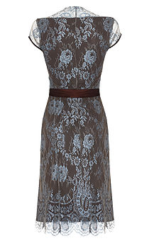 Lace Dress With Forties Neckline In In Winter Blue, 2 of 4