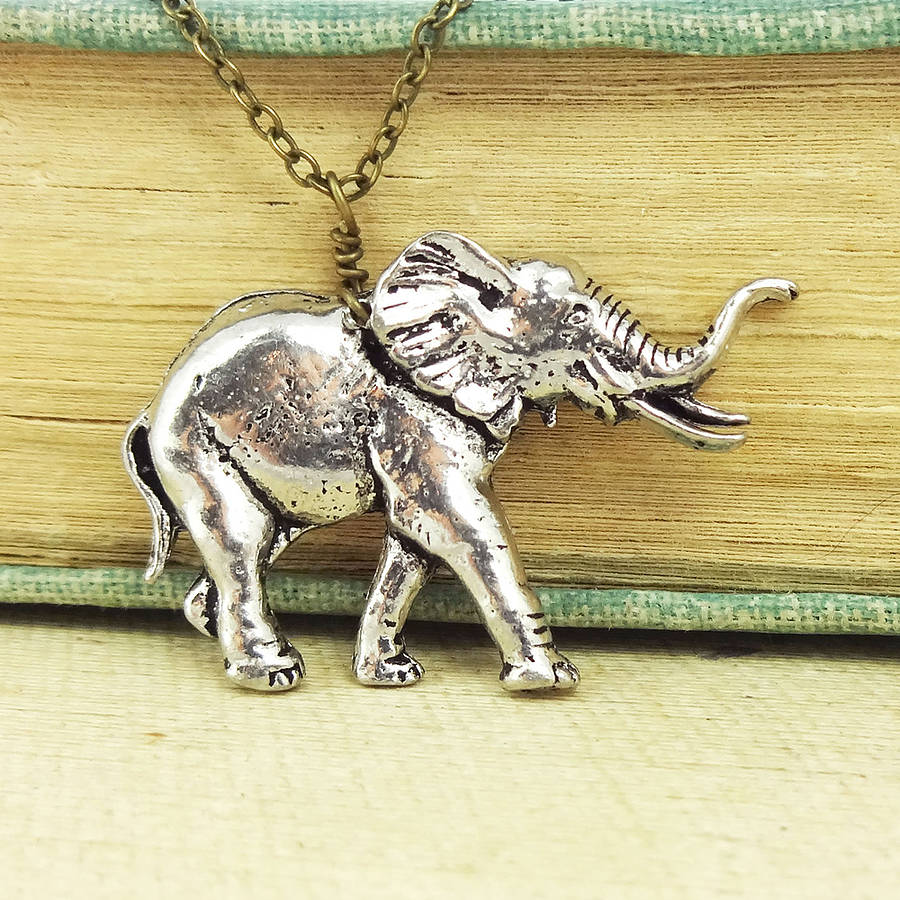 wild elephant necklace pendant pewter by wild life designs ...