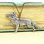 Wild Fox Necklace Pendant Antiqued Pewter, thumbnail 1 of 2