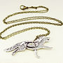 Wild Fox Necklace Pendant Antiqued Pewter, thumbnail 2 of 2