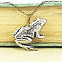 Wild Frog Necklace Pendant Antiqued Pewter, thumbnail 1 of 2