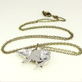 Wild Frog Necklace Pendant Antiqued Pewter, 2 of 2