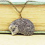 Wild Hedgehog Necklace Pendant Pewter, thumbnail 1 of 2