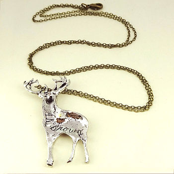 Standing Stag Necklace Pendant Pewter, 2 of 2