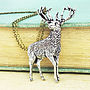 Standing Stag Necklace Pendant Pewter, thumbnail 1 of 2