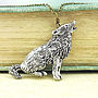 Wild Wolf Necklace Pendant Pewter, thumbnail 1 of 2