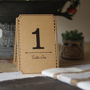 Set Of 12 Brown Card Table Numbers, 5 of 7