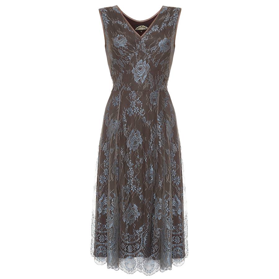 Special Occasion Lace Dress In Winter Blue, 1 of 4