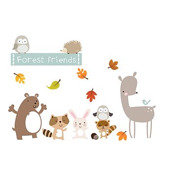 Forest Friends Fabric Wall Stickers, 2 of 2