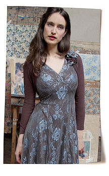 Special Occasion Lace Dress In Winter Blue, 4 of 4