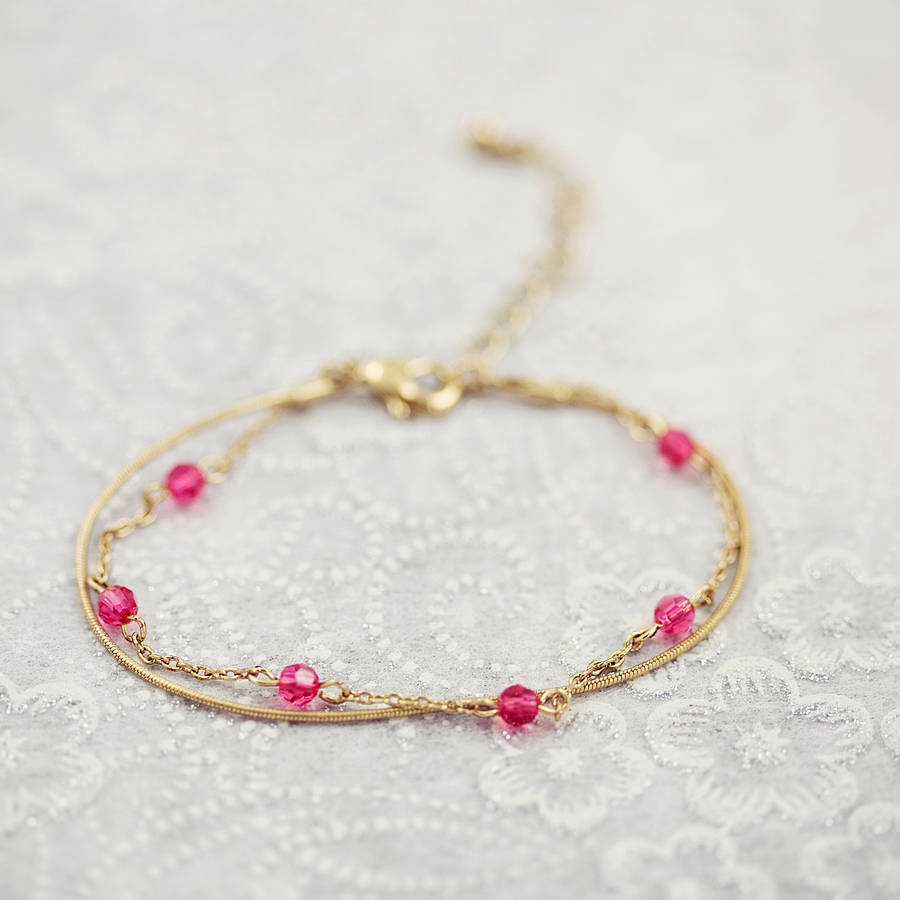 personalised delicate bead charm bracelet by j&s jewellery