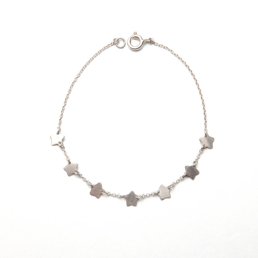 Personalised Silver Super Star Charm Bracelet By Alice Eden Jewellery