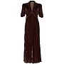 1940s Style Midi Dress In Chocolate Silk Velvet, thumbnail 1 of 4