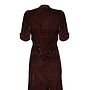 1940s Style Midi Dress In Chocolate Silk Velvet, thumbnail 3 of 4
