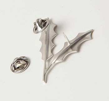 Silver Holly Brooch Brushed Finish, 7 of 8