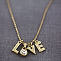 Love Chunky Letter And Gem Necklace, thumbnail 8 of 12