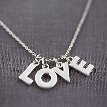 Love Chunky Letter And Gem Necklace, 6 of 12