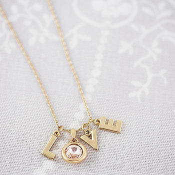 Love Chunky Letter And Gem Necklace, 9 of 12