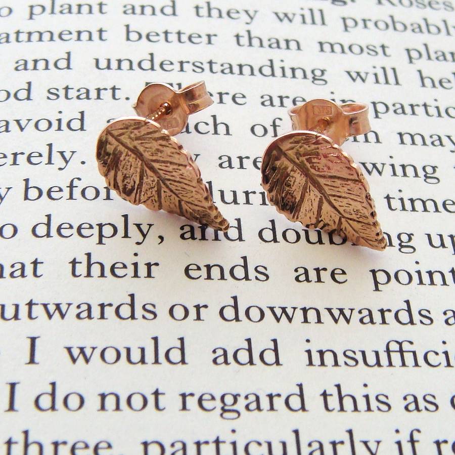 gold leaf earrings by heather scott jewellery