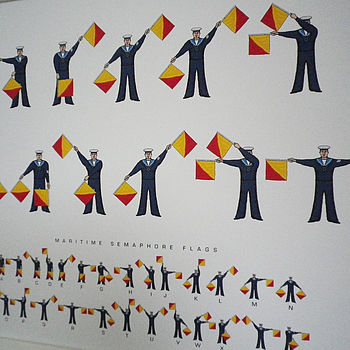 Personalised Naval Semaphore Flags Print, 4 of 10