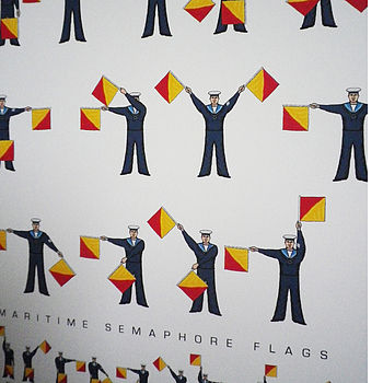 Personalised Naval Semaphore Flags Print, 6 of 10