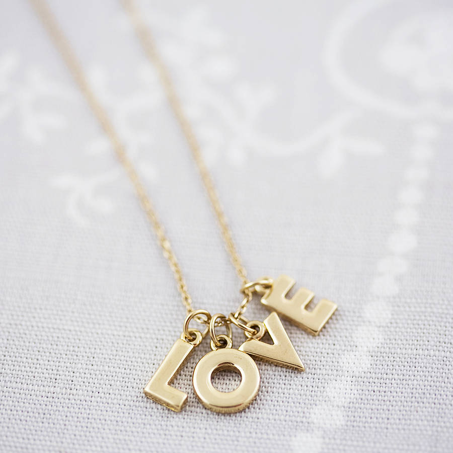 Love Chunky Letter And Gem Necklace, 1 of 12