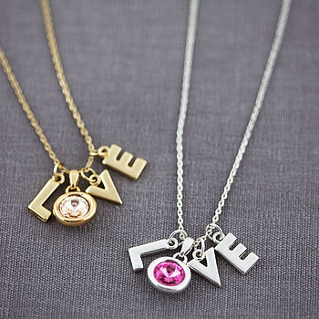 Love Chunky Letter And Gem Necklace, 5 of 12