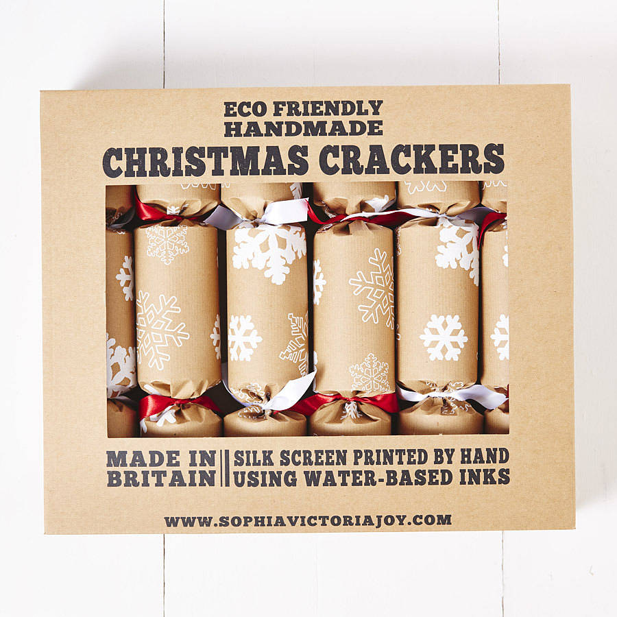 recycled snowflakes brown christmas crackers by sophia recycled snowflakes brown christmas crackers by sophia
