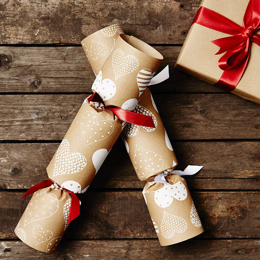 White Heart Brown Christmas Crackers By Sophia Victoria Joy 
