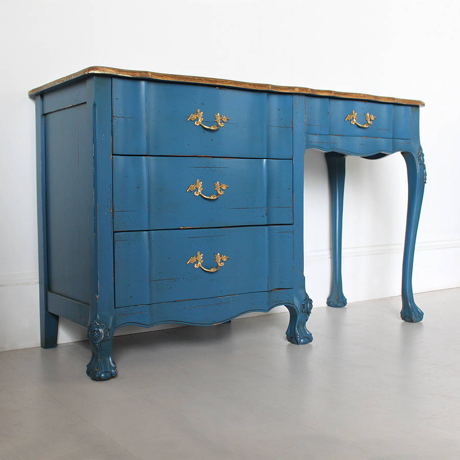 french desk in blue by out there interiors