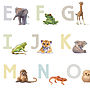 Personalised Illustrated Animals Alphabet Nursery Print, thumbnail 10 of 12