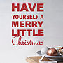 Merry Little Christmas Wall Sticker Quote, thumbnail 1 of 3