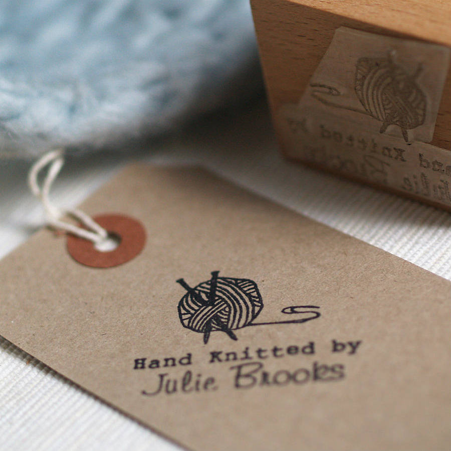 Hand Knitted By Personalised Knitting Stamp By Pretty Rubber Stamps ...