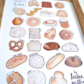 Bread Alphabet Kitchen Art Print Unframed, 2 of 5