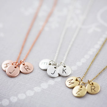 Triple Letter Disc Necklace, 2 of 7