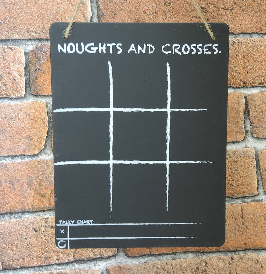 Noughts And Crosses Chalk Board Game By Solesmith