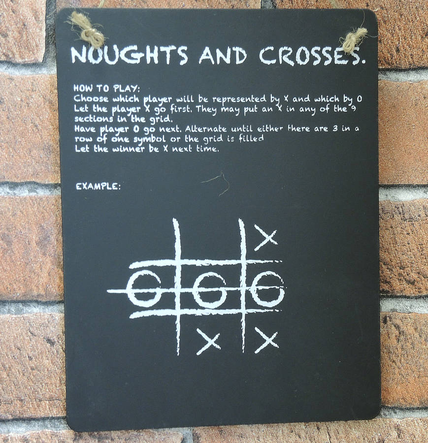 Noughts And Crosses Chalk Board Game By Solesmith