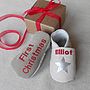 Personalised Christmas Star Baby Shoes, thumbnail 1 of 2
