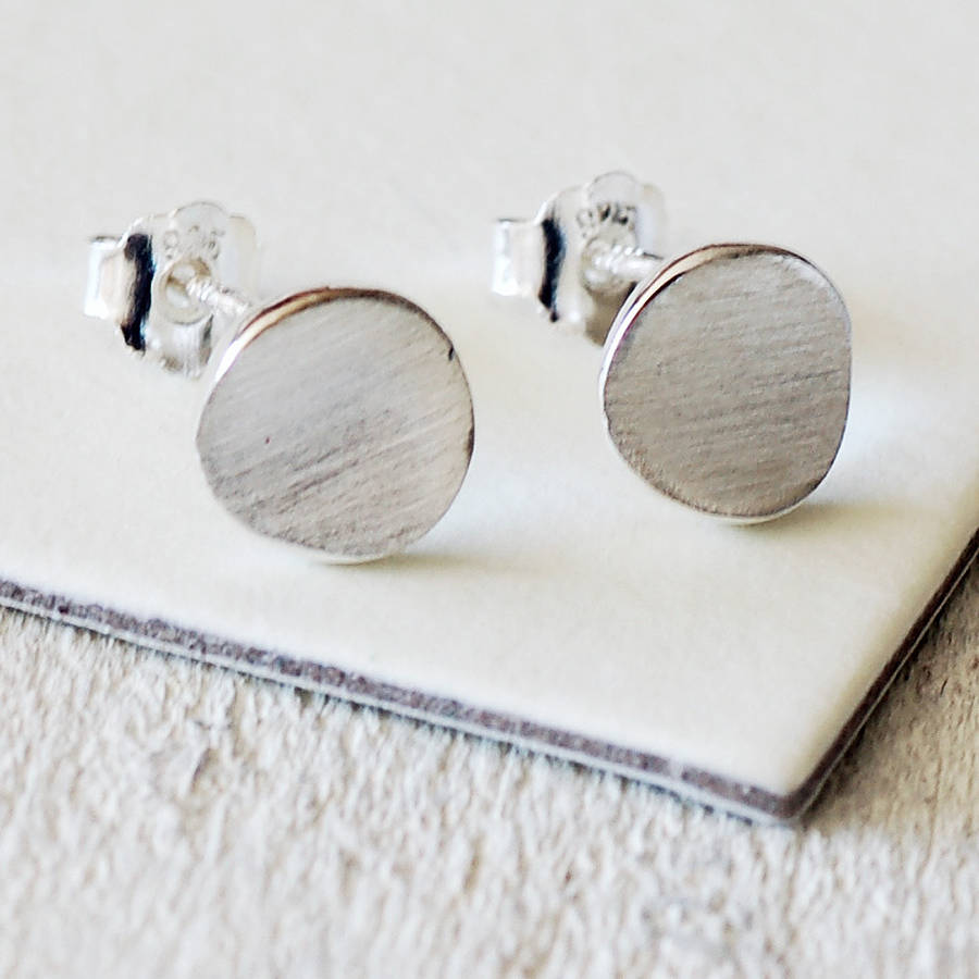 Disc Earrings Ideas Silver Hammered Disc Earrings By Laura Creer Notonthehighstreet