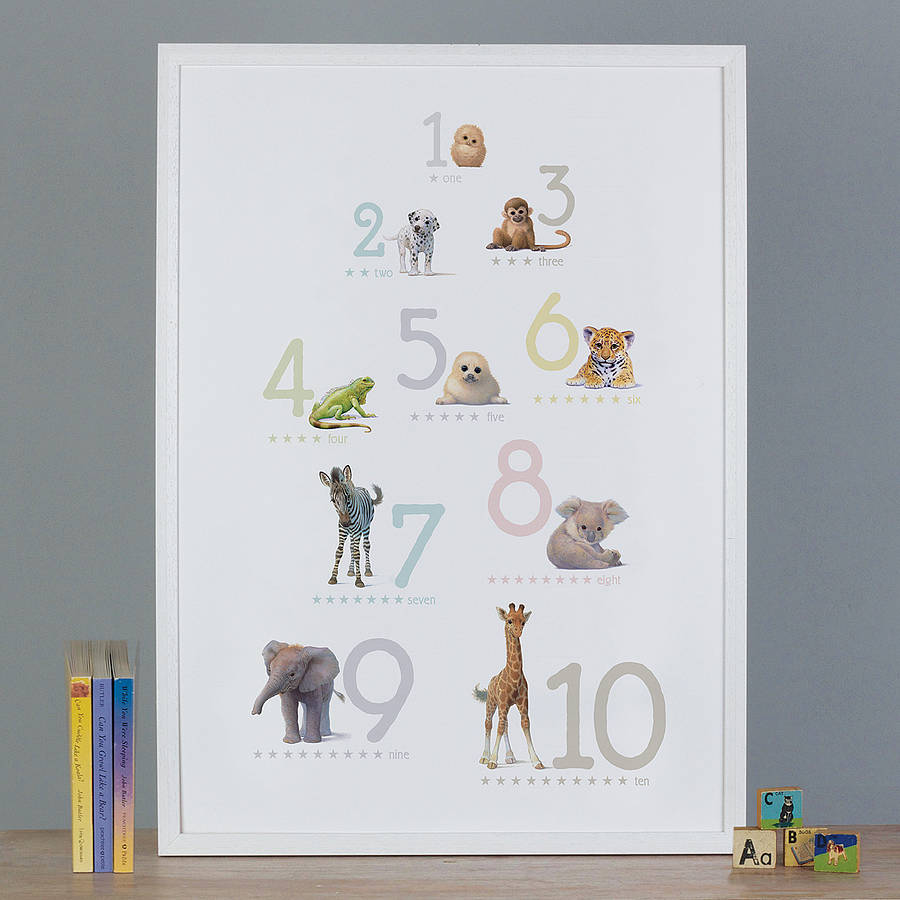 Illustrated Animals Number Print By Little Blue Zebra ...