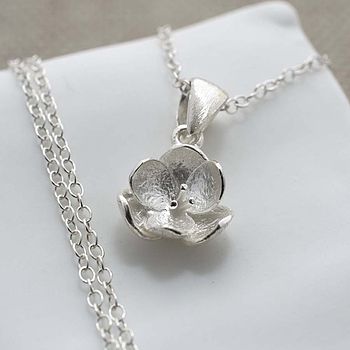 Sterling Silver Blossom Necklace And Stud Earrings Set, 3 of 6
