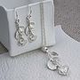 Sterling Silver Leaves Necklace And Earrings Set, thumbnail 2 of 6