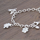 solid silver heart charm bracelet by scarlett jewellery ...