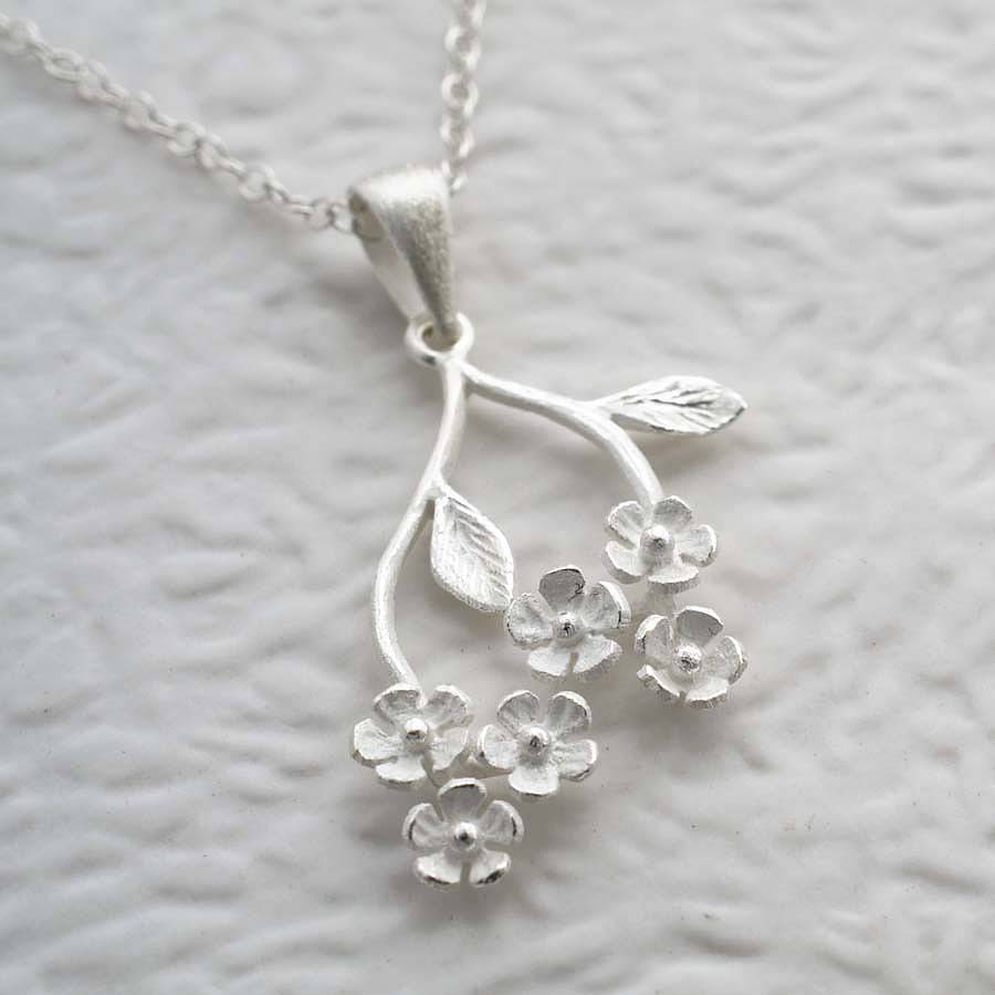Sterling Silver Forget Me Not Pendant, 1 of 5